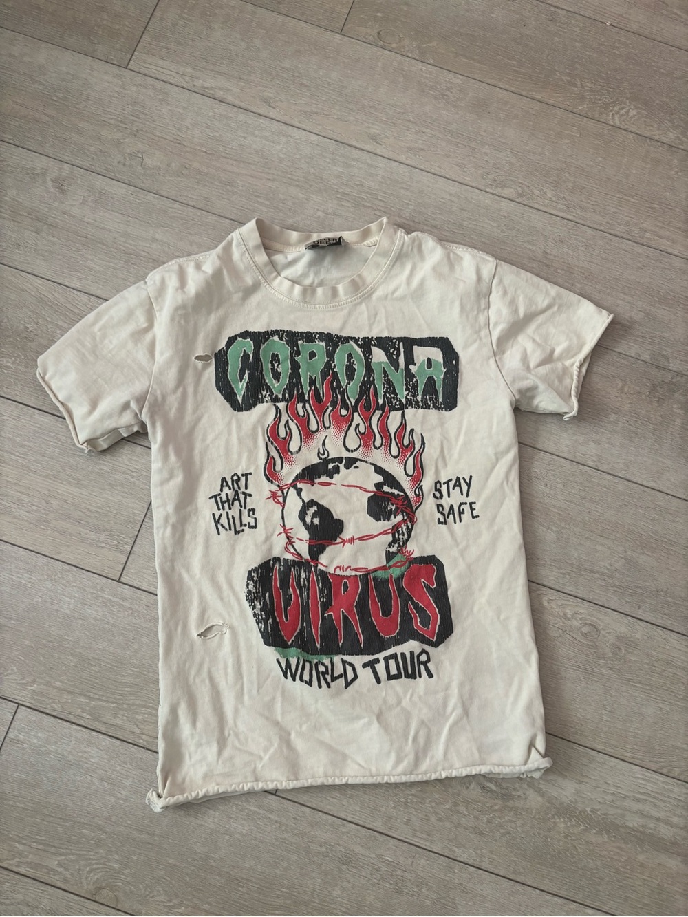 Gallery Dept White Tee with Red & Green Graphic
